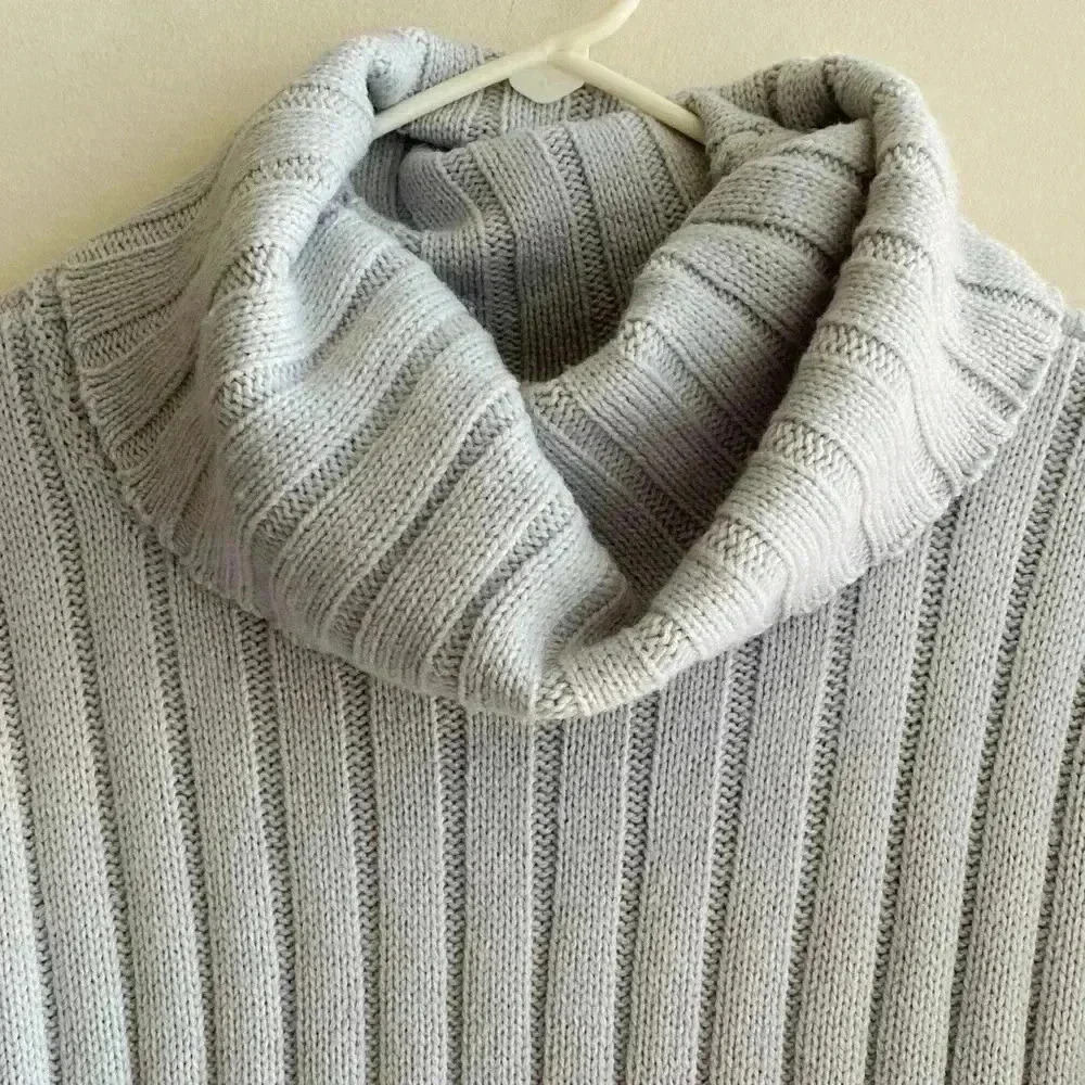 Lord & Taylor Periwinkle Cowl Neck Knit Sweater, Size Medium - Picture 10 of 16